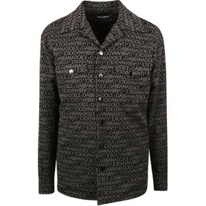 Dolce & Gabbana, Heren, Overhemden, Zwart, Maat: L Katoen,