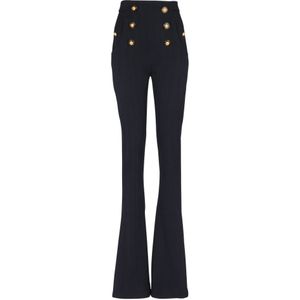 Balmain Hoge taille visgraat tweed broek , Blue , Dames , Maat: 2XS