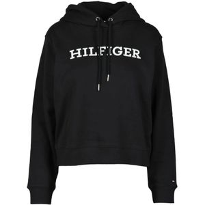 Tommy Hilfiger, Dames, Sweatshirts & Hoodies, Zwart, Maat: S Katoen,