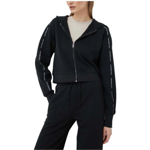 Calvin Klein - Crop Zip Hoodie - Zwart - Sweatshirt