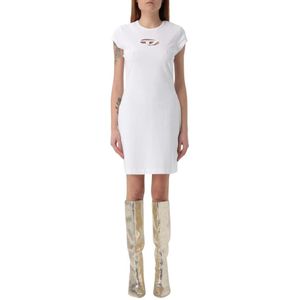 Diesel, Dames, Jurken, Wit, Maat: L Katoen,