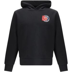 Moncler, Heren, Sweatshirts & Hoodies, Zwart, Maat: L Katoen,