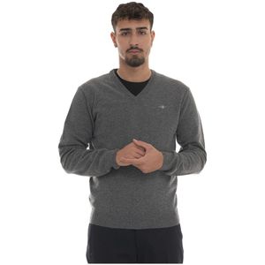 Gant, Heren, Truien, Grijs, Maat: M Wol,