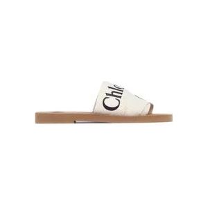 Chloé Witte Lint Sandalen Rubberen Zool , White , Dames , Maat: 40 EU