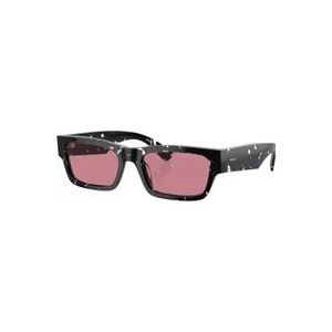 Prada Rechthoekige zonnebril Rood/Kristal Gepolariseerd , Black , Heren , Maat: 56 MM