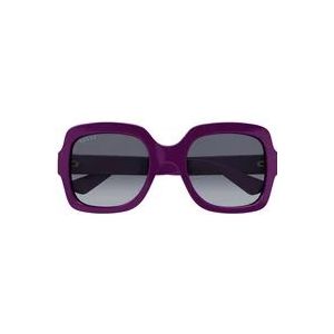 Gucci Vrouwen Oversized Vierkante Zonnebril in Paars met Grijze Degrade Lenzen , Purple , Dames , Maat: 54 MM