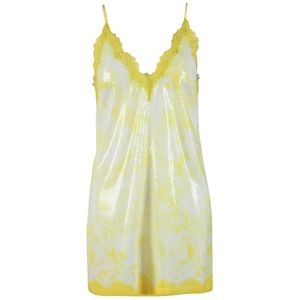 Msgm, Dames, Jurken, Geel, Maat: XS Poliester,