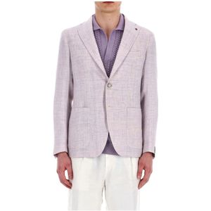 Tagliatore, Heren, Jassen, Paars, Maat: M Linnen,