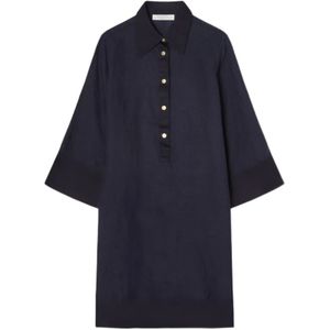 Busnel, Dames, Jurken, Blauw, Maat: XS Linnen,