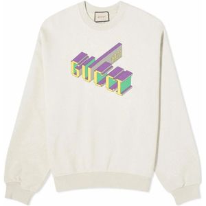 Gucci, Heren, Sweatshirts & Hoodies, Beige, Maat: M Katoen,