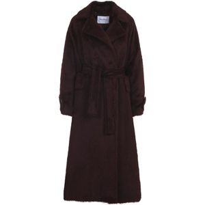 Max Mara, Dames, Mantels, Bruin, Maat: 3XS Wol,