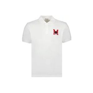 Moncler Klassieke Logo Polo , White , Heren , Maat: L