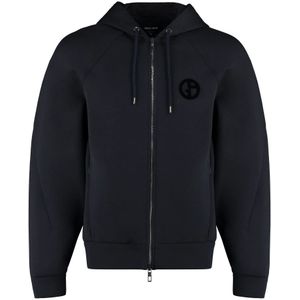 Giorgio Armani, Heren, Sweatshirts & Hoodies, Blauw, Maat: L Velours,