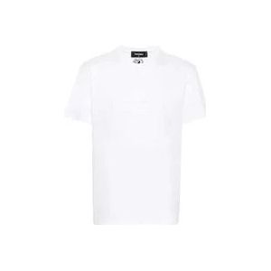Dsquared2 T-shirt met reliëflogo - Wit , White , Heren , Maat: 2XL
