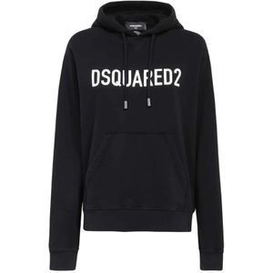 Dsquared2, Dames, Sweatshirts & Hoodies, Zwart, Maat: XS Katoen,