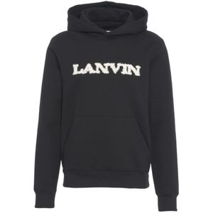 Lanvin, Heren, Sweatshirts & Hoodies, Zwart, Maat: S Katoen,