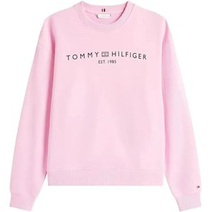 Tommy Hilfiger, Dames, Sweatshirts & Hoodies, Roze, Maat: XS Katoen,