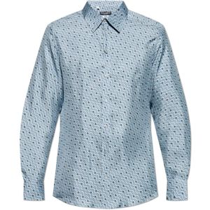 Dolce & Gabbana, Heren, Overhemden, Blauw, Maat: M Zijde,