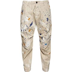 Dsquared2, Dames, Broeken, Beige, Maat: 2XL Katoen,