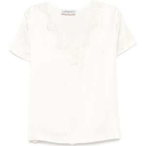 Ermanno Scervino, Dames, Tops, Beige, Maat: XS Zijde,