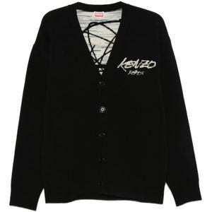 Kenzo, Heren, Truien, Zwart, Maat: M Wol,