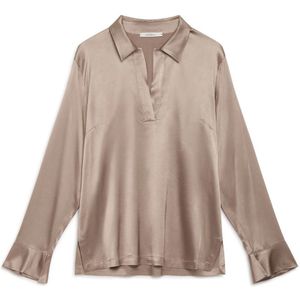 Maliparmi, Dames, Blouses & Shirts, Grijs, Maat: S Zijde,