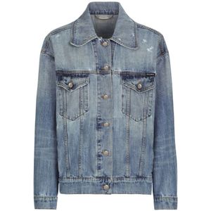 Dolce & Gabbana, Dames, Jassen, Blauw, Maat: 2XS Denim,