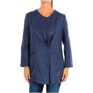 Emporio Armani, Dames, Jassen, Blauw, Maat: L Linnen,