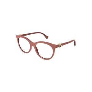 Gucci Roze Transparante Gg1074O Bril , Pink , unisex , Maat: 53 MM