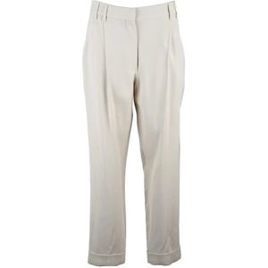 Brunello Cucinelli, Dames, Broeken, Wit, Maat: S Wol,