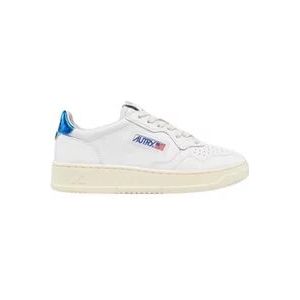 Autry Witte en Blauwe Medalist Low Sneakers , White , Dames , Maat: 36 EU