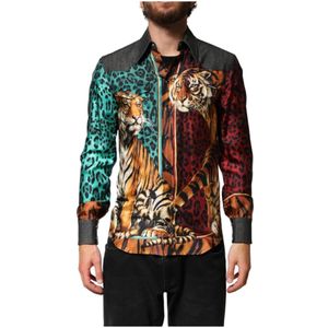 Dolce & Gabbana, Heren, Overhemden, Veelkleurig, Maat: S Zijde,