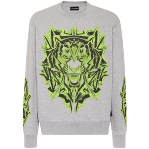 Plein Sport - Sweatshirt LS Thunder Tiger - Grijs - Fleece - Heren