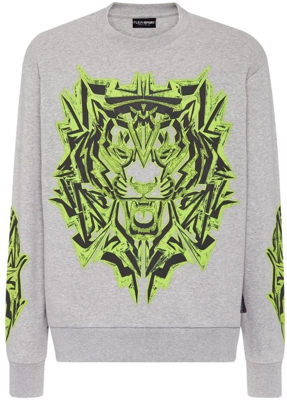 Plein Sport - Sweatshirt LS Thunder Tiger - Grijs - Fleece - Heren