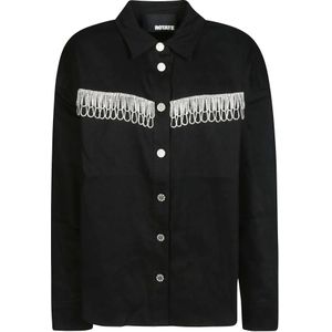 Rotate Birger Christensen, Dames, Blouses & Shirts, Zwart, Maat: S Katoen,