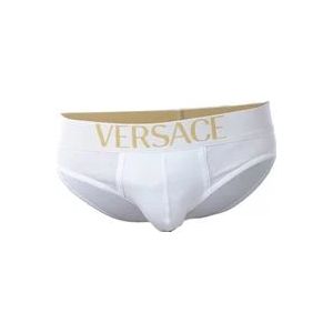Versace Lage Logo Slip Ondergoed , White , Heren , Maat: 2XL