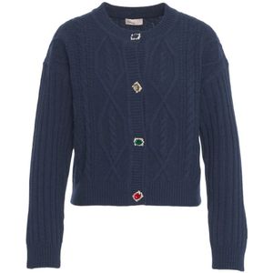 Liu Jo, Dames, Truien, Blauw, Maat: S Wol,