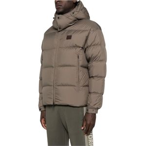 Emporio Armani, Heren, Jassen, Beige, Maat: 3XL Leer,