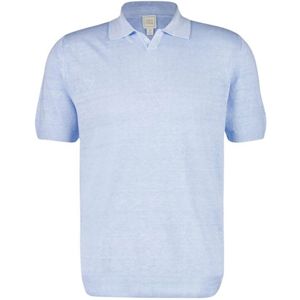 120% Lino, Heren, Tops, Blauw, Maat: 3XL Linnen,