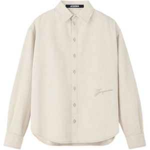 Jacquemus, Heren, Overhemden, Bruin, Maat: S Denim,