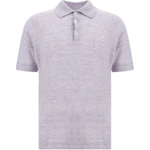 Brunello Cucinelli, Heren, Tops, Paars, Maat: S Leer,