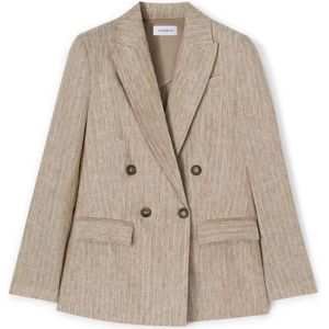 Motivi, Dames, Jassen, Beige, Maat: L Linnen,