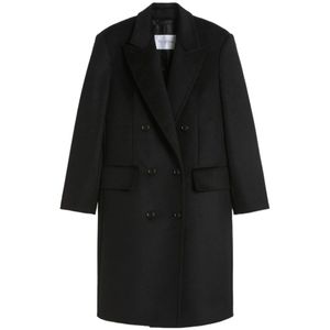 Max Mara, Dames, Mantels, Zwart, Maat: S