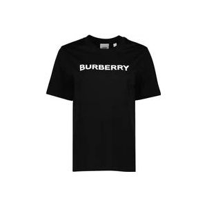 Burberry Logo Print Ronde Hals Tee , Black , Dames , Maat: S