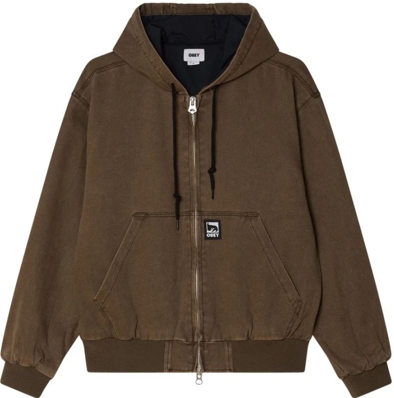 Obey - Glen Zip Up - Tussenjas - Bruin - Denim