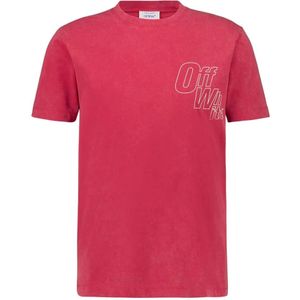 Off White, Heren, Tops, Rood, Maat: L Katoen,