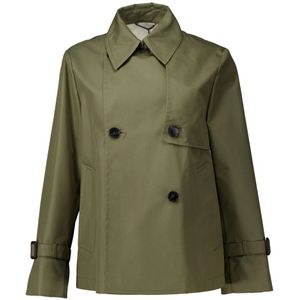 Max Mara Weekend, Dames, Mantels, Groen, Maat: 3XS Katoen,