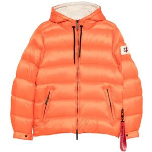 Afterlabel, Heren, Jassen, Oranje, Maat: S Leer,
