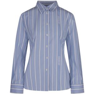 Jacquemus, Dames, Blouses & Shirts, Blauw, Maat: 2XS