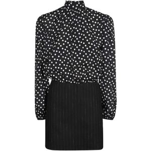 Msgm, Dames, Jurken, Zwart, Maat: M Wol,